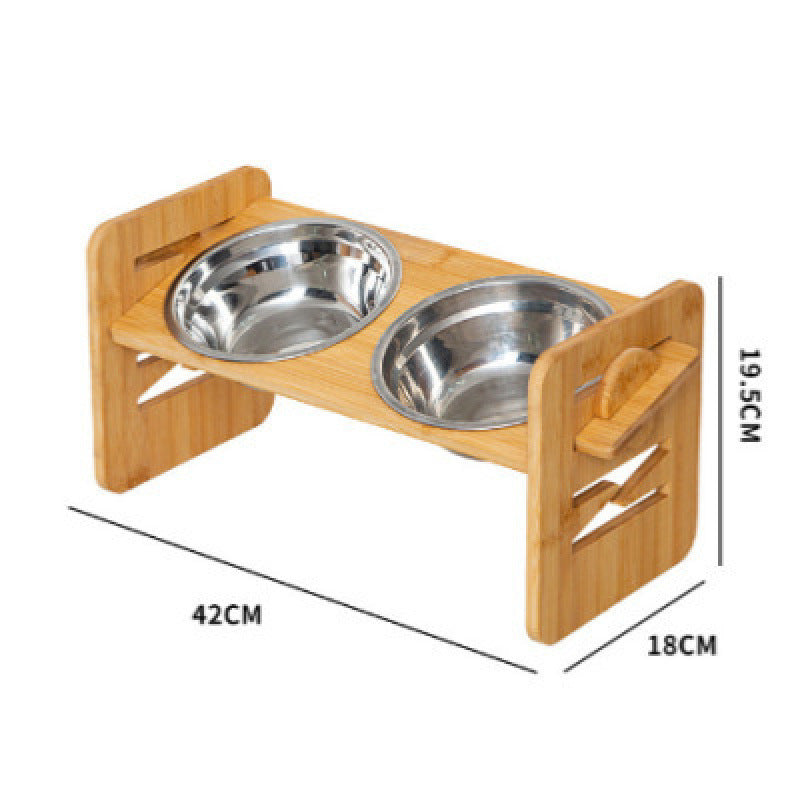 Futternapfständer aus Bambus und Holz für Hunde – DRUKSISHOP