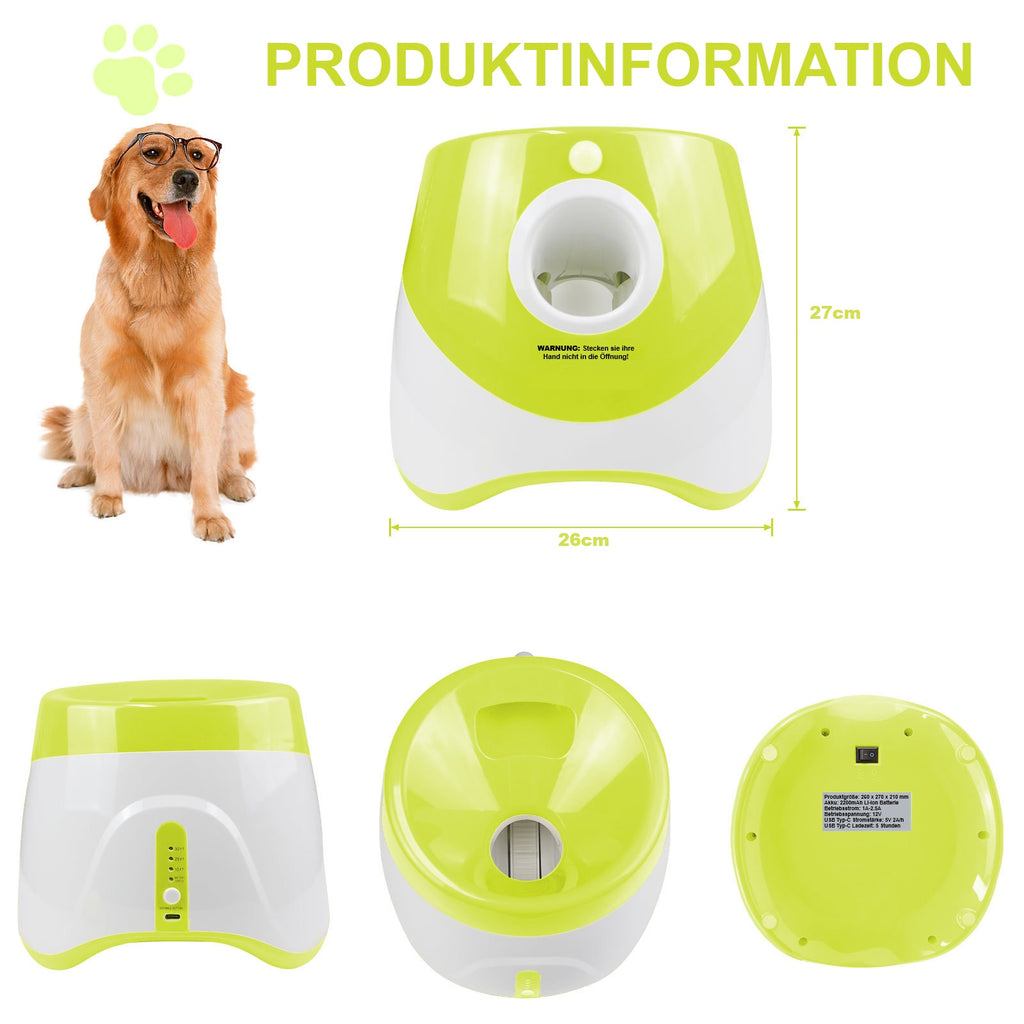 Automatisches Ballwurfgerät für Hunde, Tennisbälle inkl.