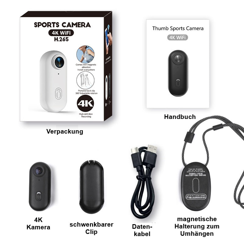 4K Kamera für Outdoor-Aktivitäten wie Radfahren und Skifahren, WLAN