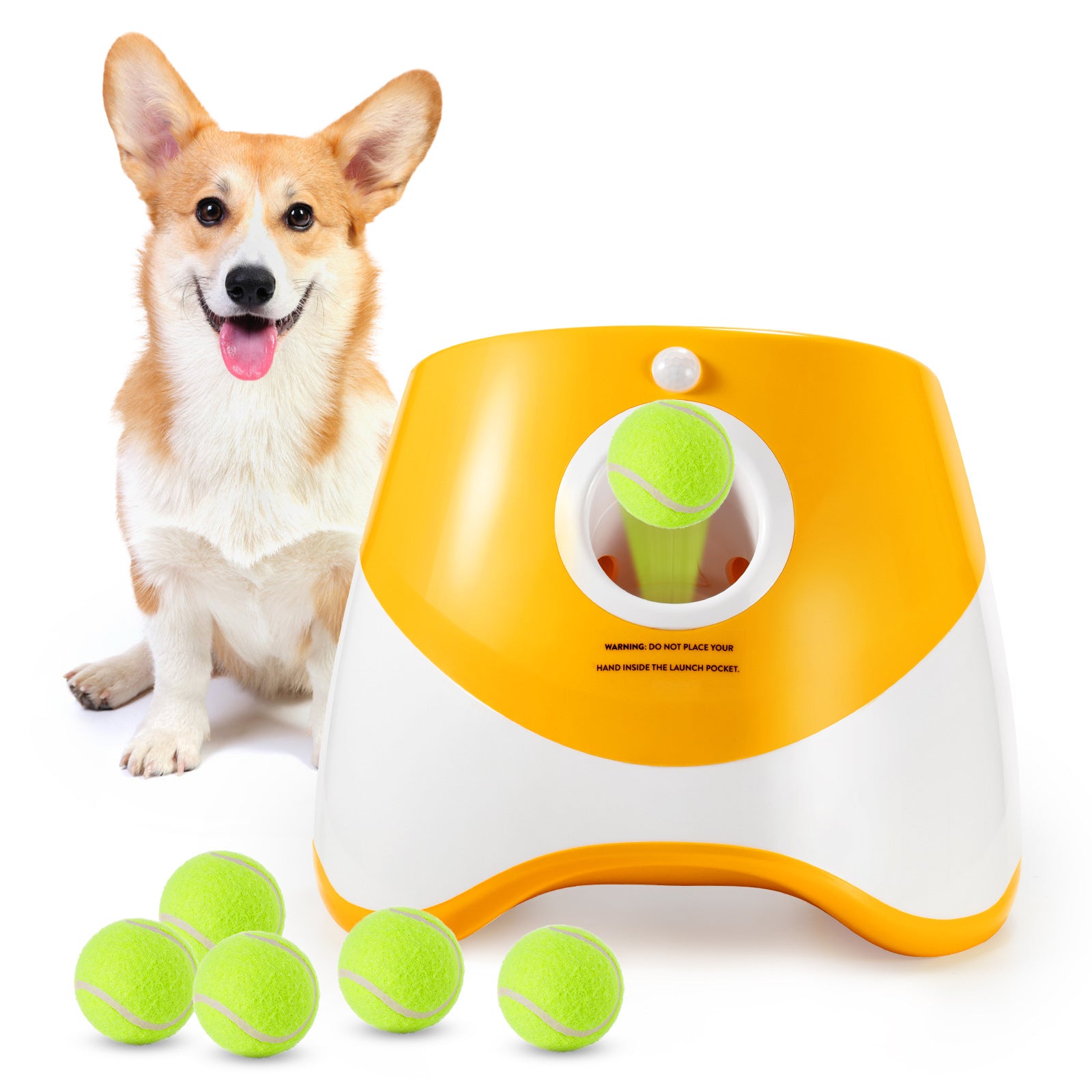 Automatisches Ballwurfgerät für Hunde, Tennisbälle inkl.