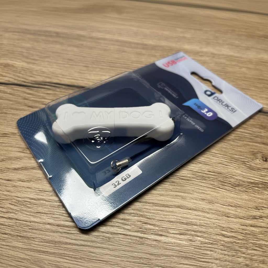 USB Stick Hundeknochen | I Love My Dog | Geschenk für Hundebesitzer | USB 4–32GB