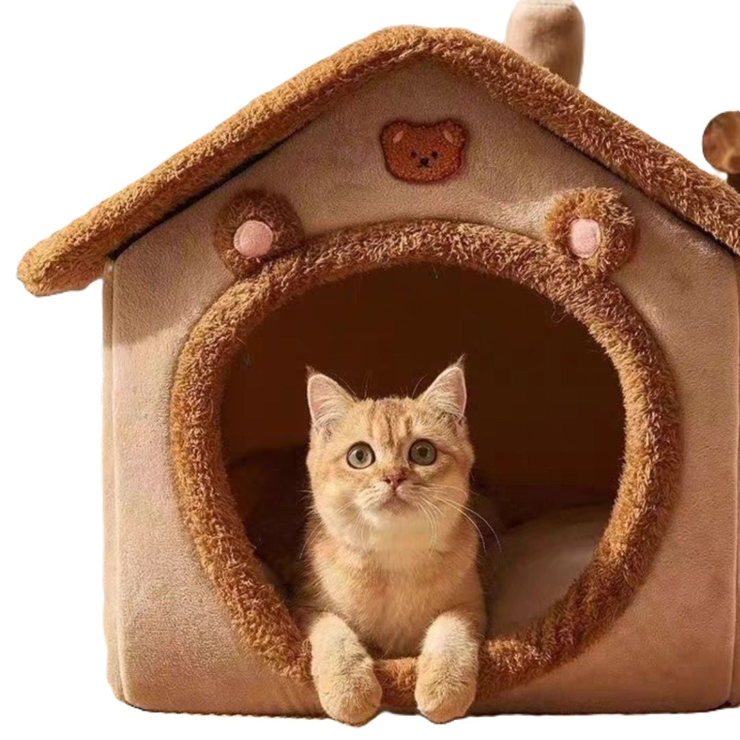Niedliches, geschlossenes und waschbares Katzenbett