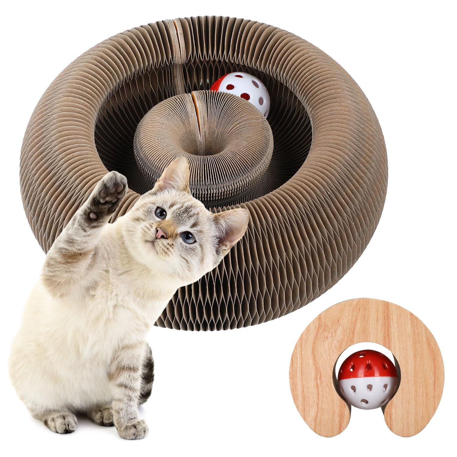 Katzenspielzeug mit Glöckchen, aus nachhaltiger Wellpappe