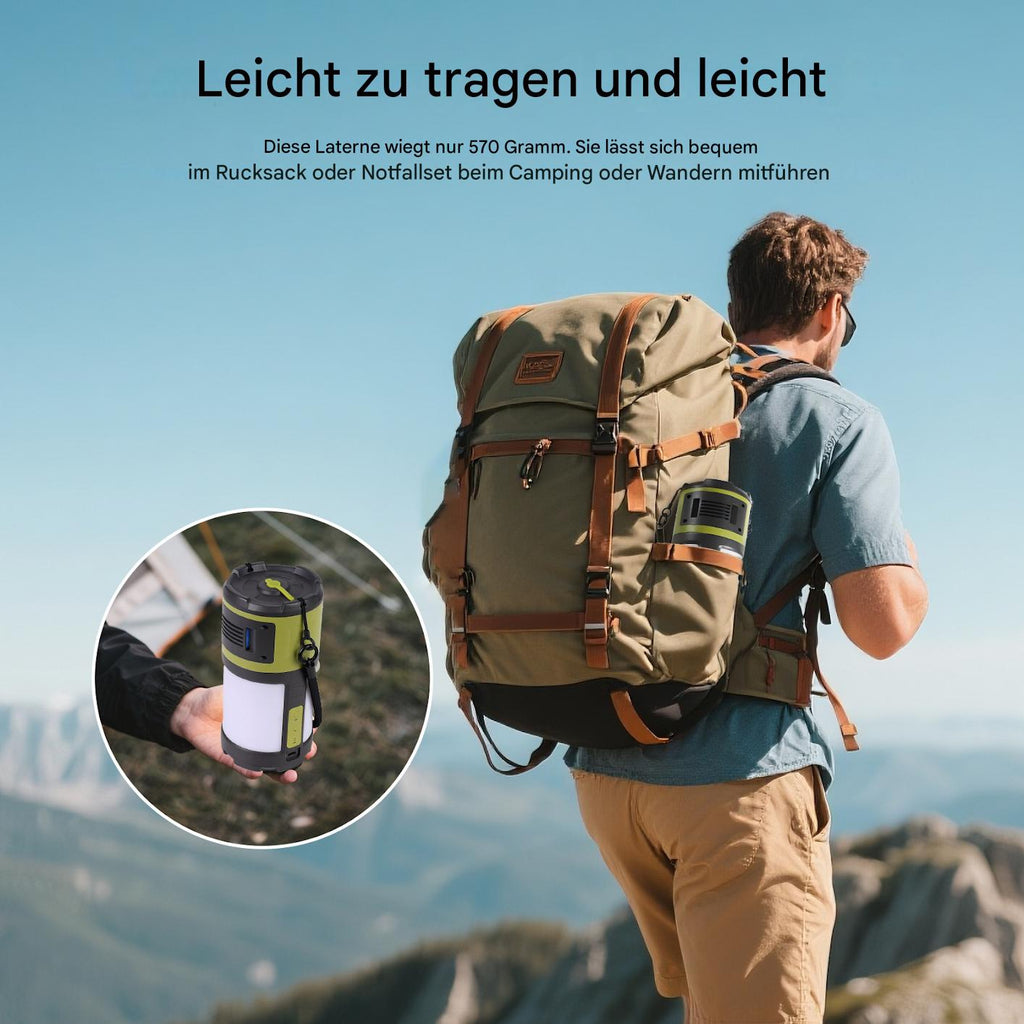 3-in-1 Campinglampe mit Insektenschutzmittel und Aromadiffusor, wiederaufladbar