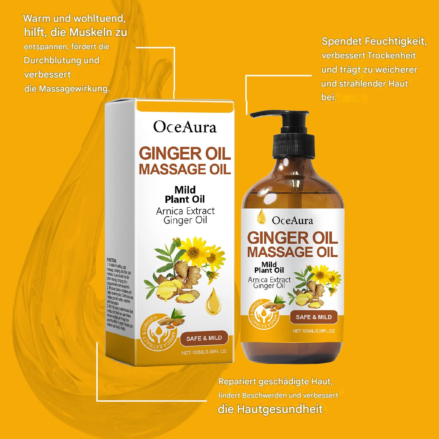 OCEAURA Ingwer-Ätherisches Pflegeöl [100ml]