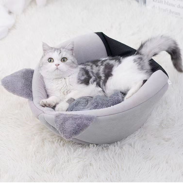 Katzenbett, halboffen, Schlafhöhle für Katzen