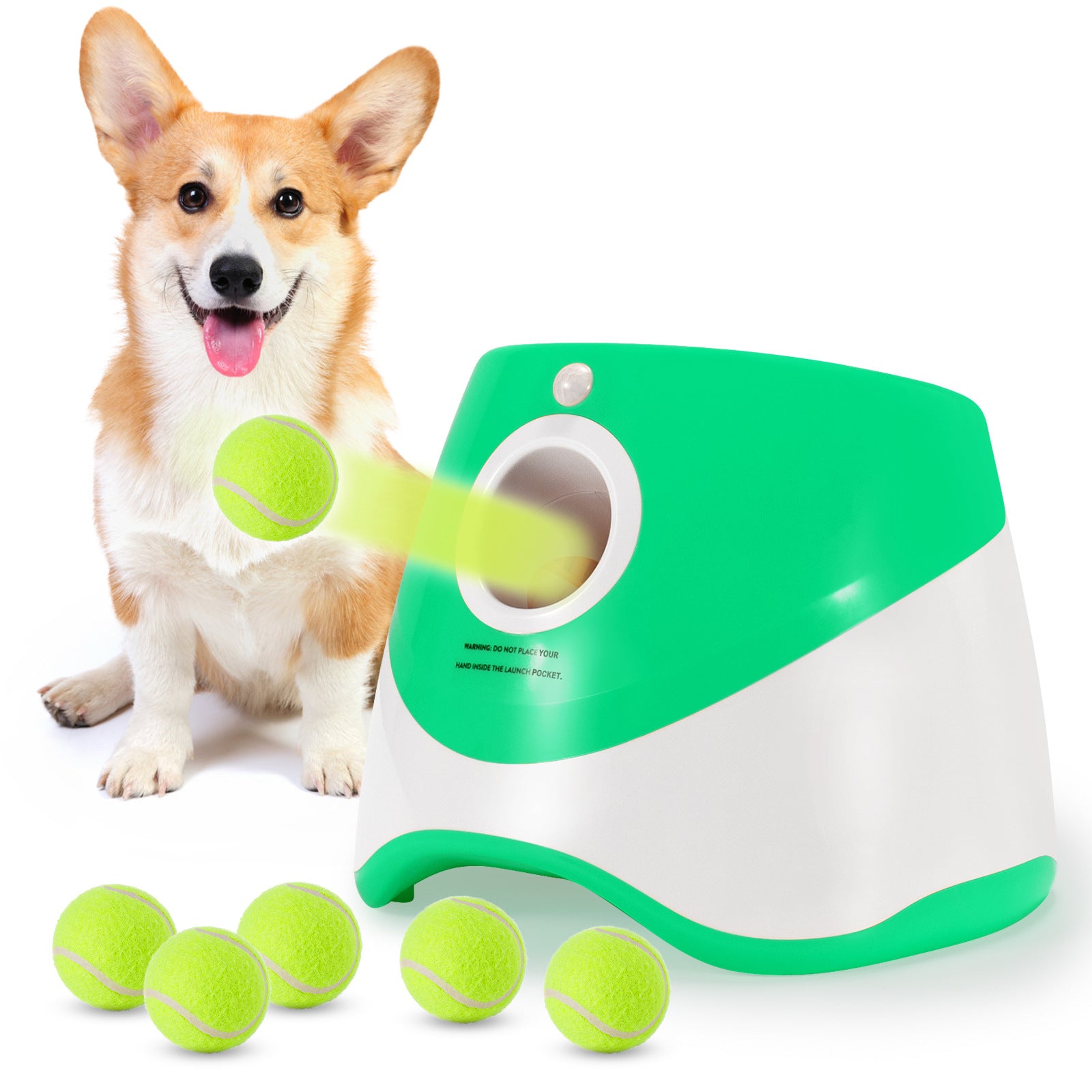 Automatisches Ballwurfgerät für Hunde, Tennisbälle inkl.