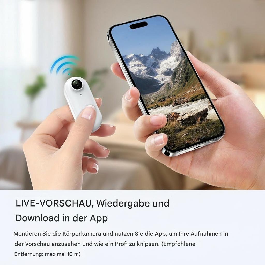 4K Kamera für Outdoor-Aktivitäten wie Radfahren und Skifahren, WLAN