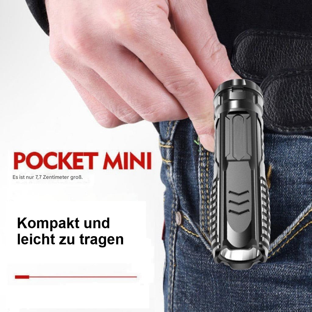 Leistungsstarke Taschenlampe [schwarz] mit Ladekabel