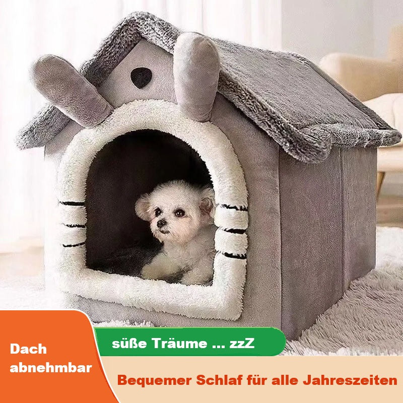 Niedliches, geschlossenes und waschbares Hundebett