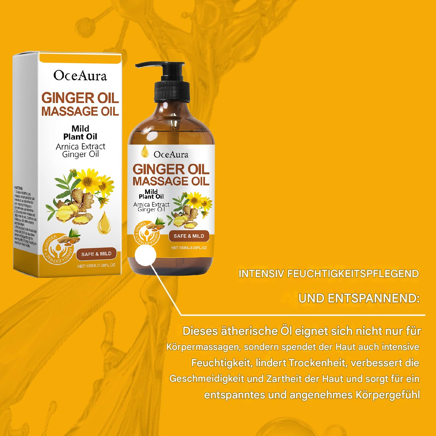 OCEAURA Ingwer-Ätherisches Pflegeöl [100ml]